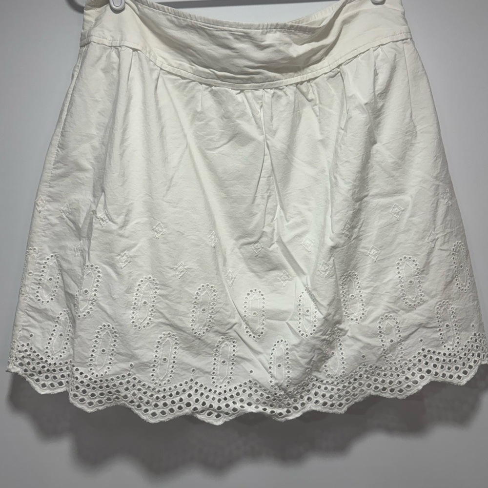 Loft Elegant White Eyelet Skirt